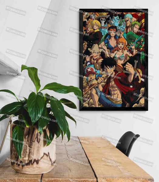 CADRE RETROECLAIRE ONE PIECE LUFFY'S CREW 30X40CM