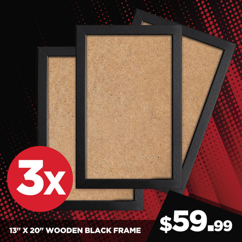 13" x 20" WOODEN BLACK FRAME (3 PER PACK)