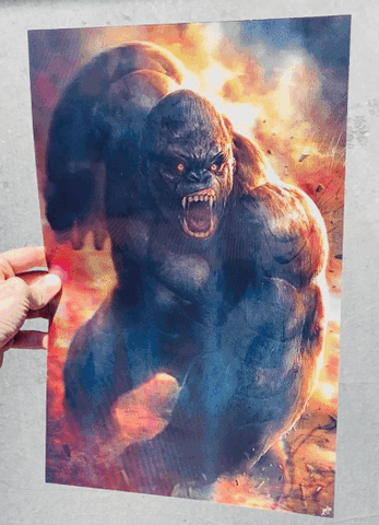 3D Triple Transition [King of the Monsters] Lenticular Print - Wizyakuza.com